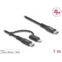 Cable USB DeLOCK USB 2.0 1 m USB-C USB-C/Lightning negro