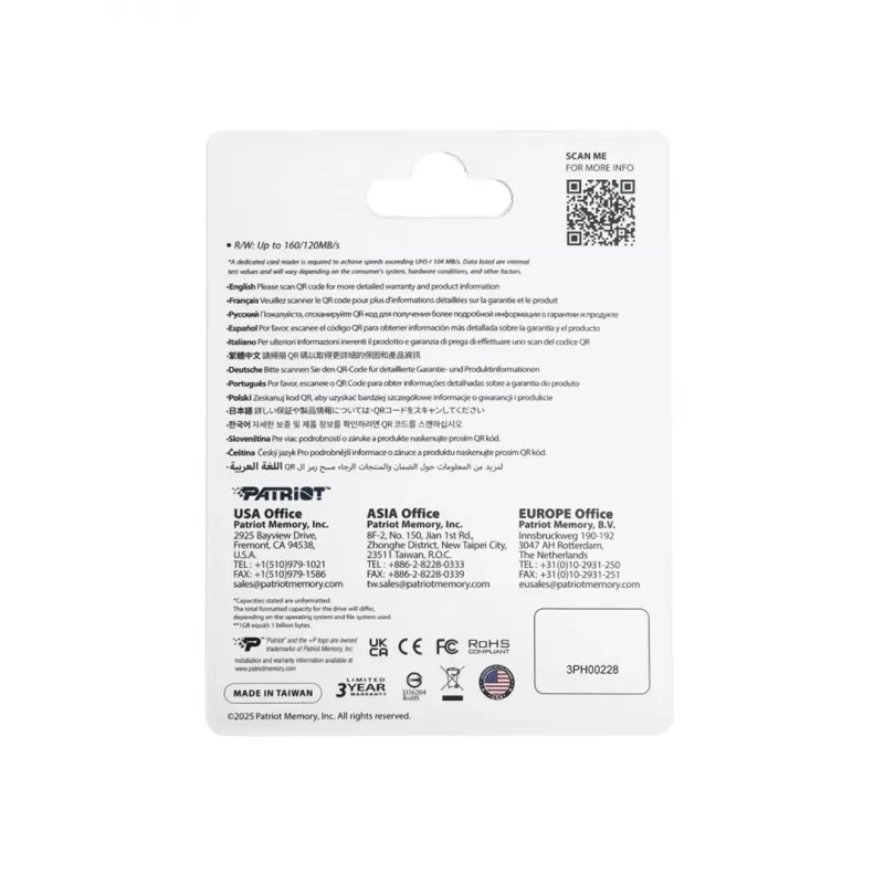 Patriot Memory EP DDR200 tarjeta de memoria 1TB MicroSDXC 160/120 MB/s (PEF1TEP33MCX)