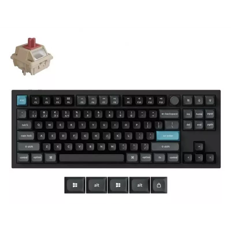 Teclado mecánico 80% QWERTY Keychron Q3 Ultra 8K — Bluetooth y con cable, retroiluminación RGB, negro