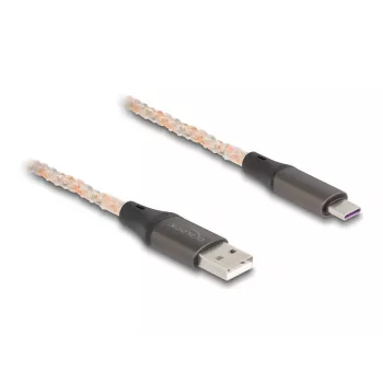 Cable USB 2.0 DeLOCK Type-A a USB Type-C RGB 1m