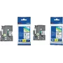 Set de cintas para etiquetadora Brother TZe-221 TZe-241 9 mm, cinta blanca con impresión negra