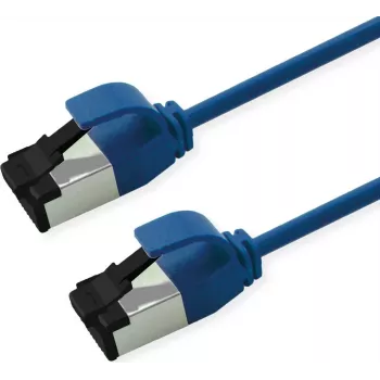 ROLINE Cable de parcheo S/FTP Cat.8.1, delgado, PoE, azul, 0,3 m (21.15.3446)