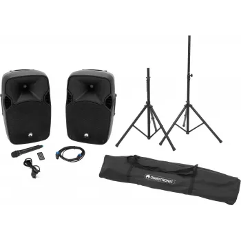Set de altavoces activos Omnitronic XFM-212AP con trípode MOVE MK2, par