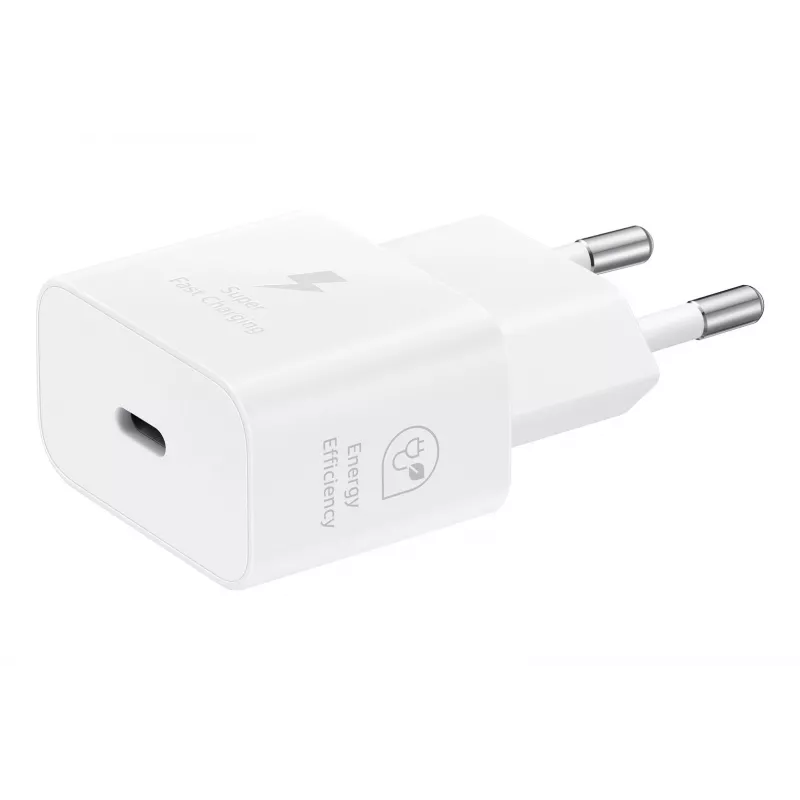 Cargador de pared USB-C Samsung EP-T2510 25W Blanco, cargador rápido universal de interior con PPS