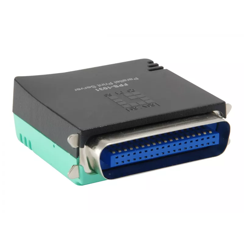 LevelOne servidor de impresión paralelo, negro, verde, actividad, enlace, alimentación, estado, Taiwán, Ethernet LAN, IEEE 802.3, IEEE 802.3u, 10,100 Mbit/s