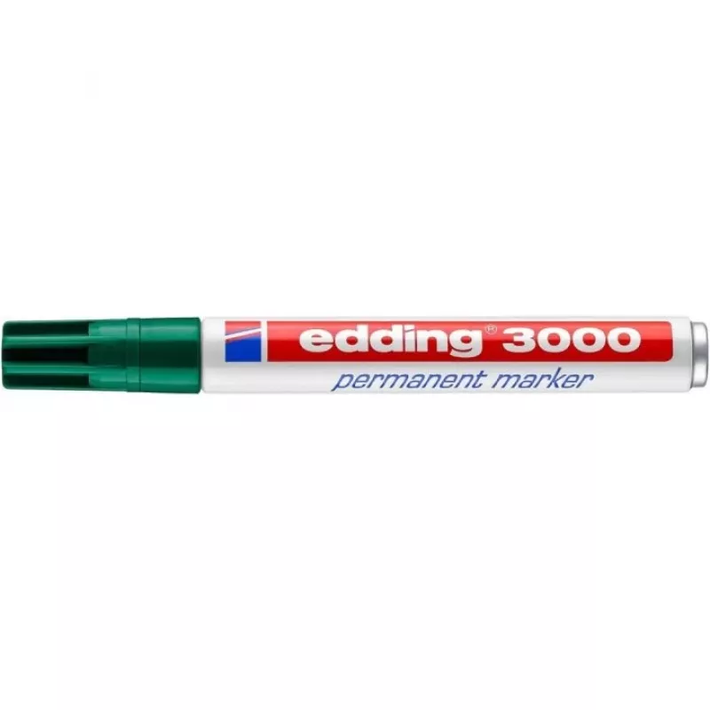 Rotulador permanente Edding 3000 verde 10 unidades