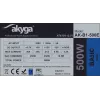 Fuente de alimentación ATX Akyga AK-B1-500E Basic 500 W, PFC pasivo, ventilador de 120 mm, gris