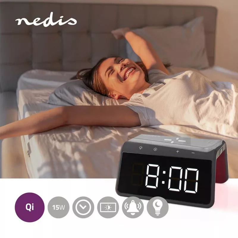 WCACQ30BK, Despertador digital, rectangular, negro, Acrilonitrilo butadieno estireno (ABS)