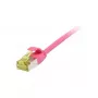 Cable de red RJ45, CAT6A 500 MHz, 0,15 m, magenta, U/FTP, cable redondo Slimline d=3,8 mm, TPE/LSZH (Superflex), AWG32, con cable bruto Cat.7, Synergy 21 (S217380V3)