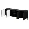 Cómoda JUNGLE 190x40.5x74.5 negro mate + patas doradas