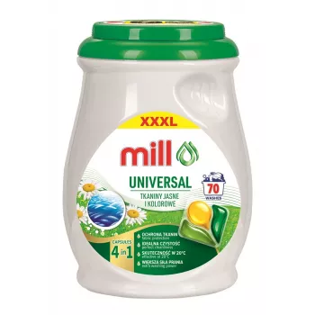 MILL PROFESSIONAL cápsulas de lavado universales 3 cámaras, 70 uds.
