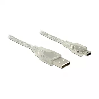 Cable USB DeLOCK 83908 USB 2.0 3 m USB A Mini-USB B transparente