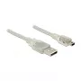 Cable USB DeLOCK 83908 USB 2.0 3 m USB A Mini-USB B transparente