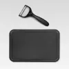 Set de bloque de cuchillos y cubiertos Maestro MR-1413 – negro, 8 piezas, hojas de acero inoxidable con soporte, portarrollos de papel