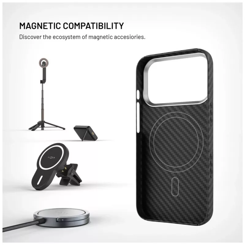 Funda protectora FIXED MagVelar para Apple iPhone 17 Pro, negra