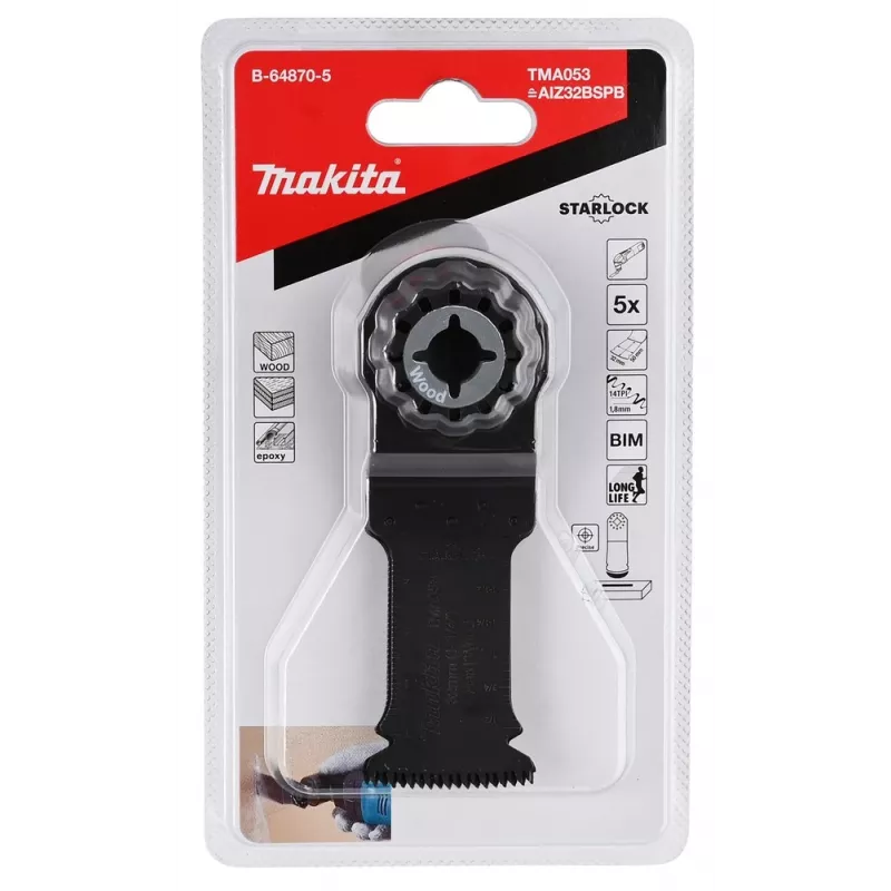 Makita B-64870-5 juego de hojas de sierra para corte por inmersión, bimetálicas, 5 uds.