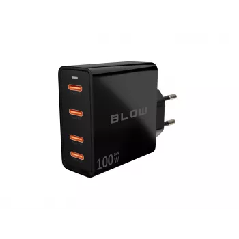 Cargador de pared BLOW 4×USB-C PD 100W GaN, 4 puertos, PD 3.0, PPS, entrada 200–240V