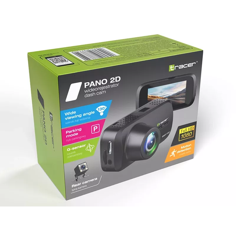 Dashcam TRACER Tracer Pano 2D – grabación panorámica 2D, diseño compacto