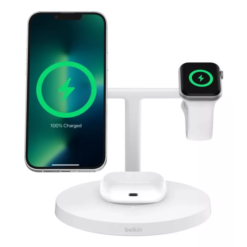 Belkin BoostCharge Pro auriculares, smartphone, smartwatch Blanco USB Carga inalámbrica Carga rápida Interior