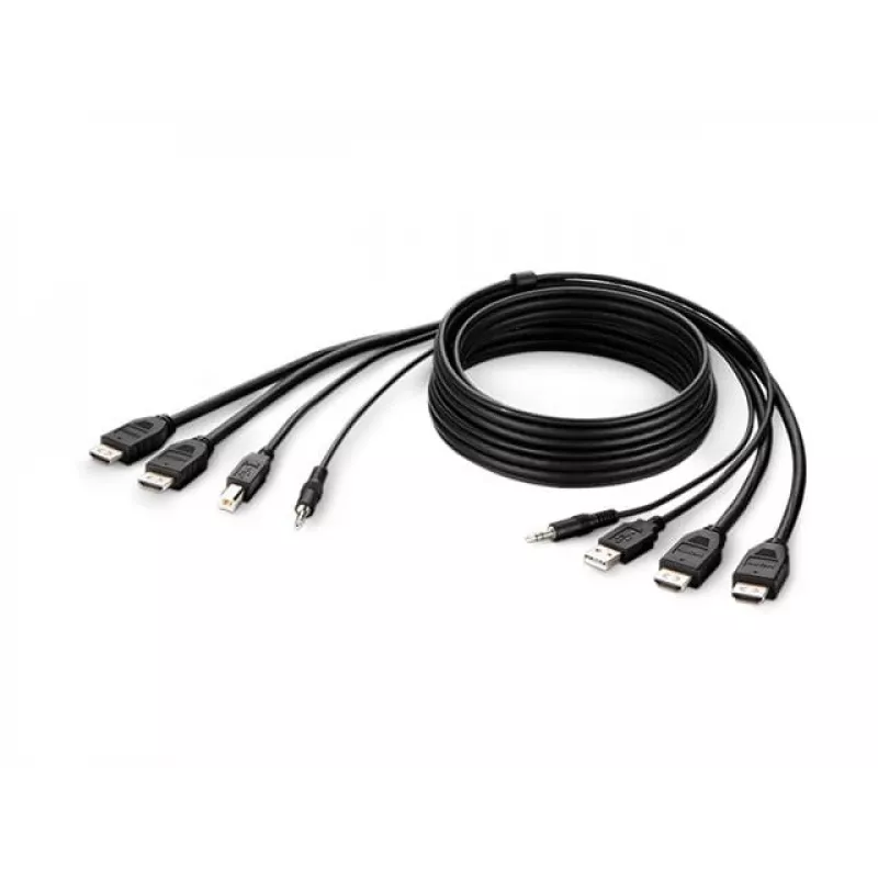 Cable combo Belkin Secure KVM - Cable de vídeo / USB / audio - conforme a TAA - USB, minijack, HDMI (M)
