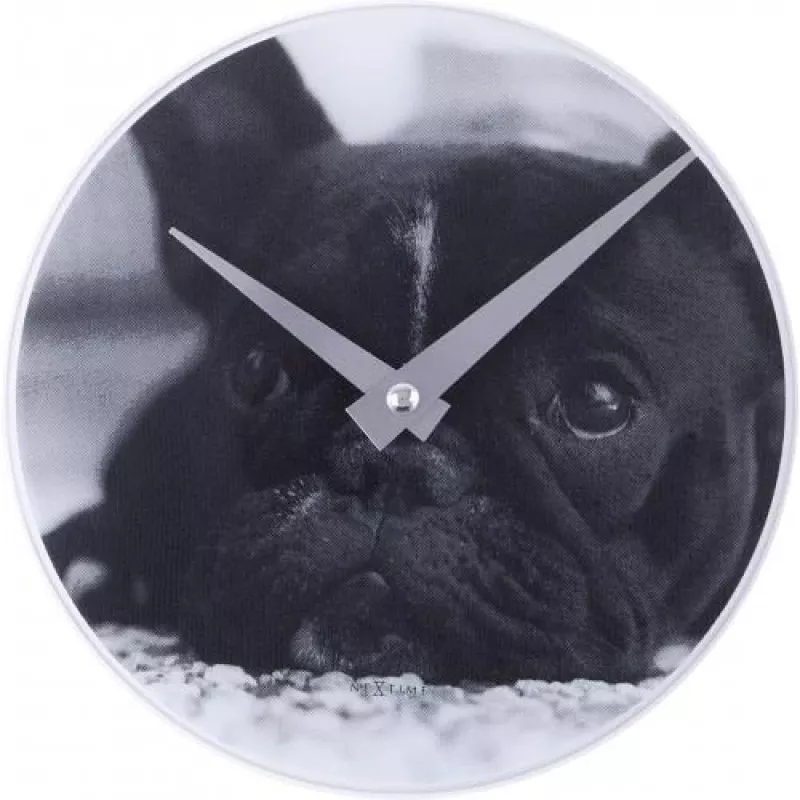Reloj NeXtime 5173 Little Dog, Ø20 cm, pared, negro