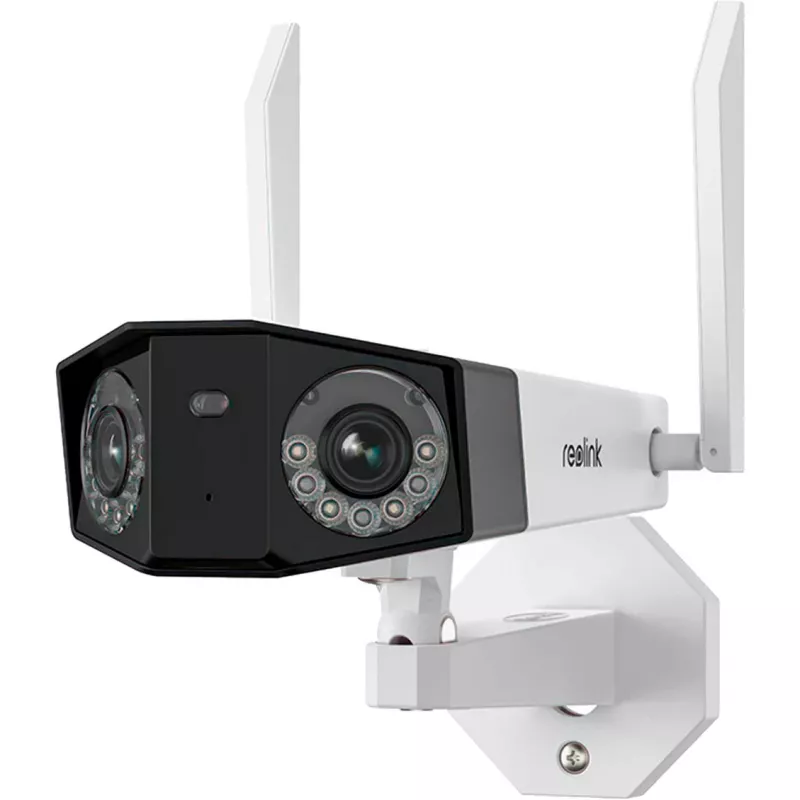 Reolink Duo Series W730 - Cámara Wi-Fi exterior 4K, doble objetivo, visión panorámica de 180°, detección de personas/vehículos/animales