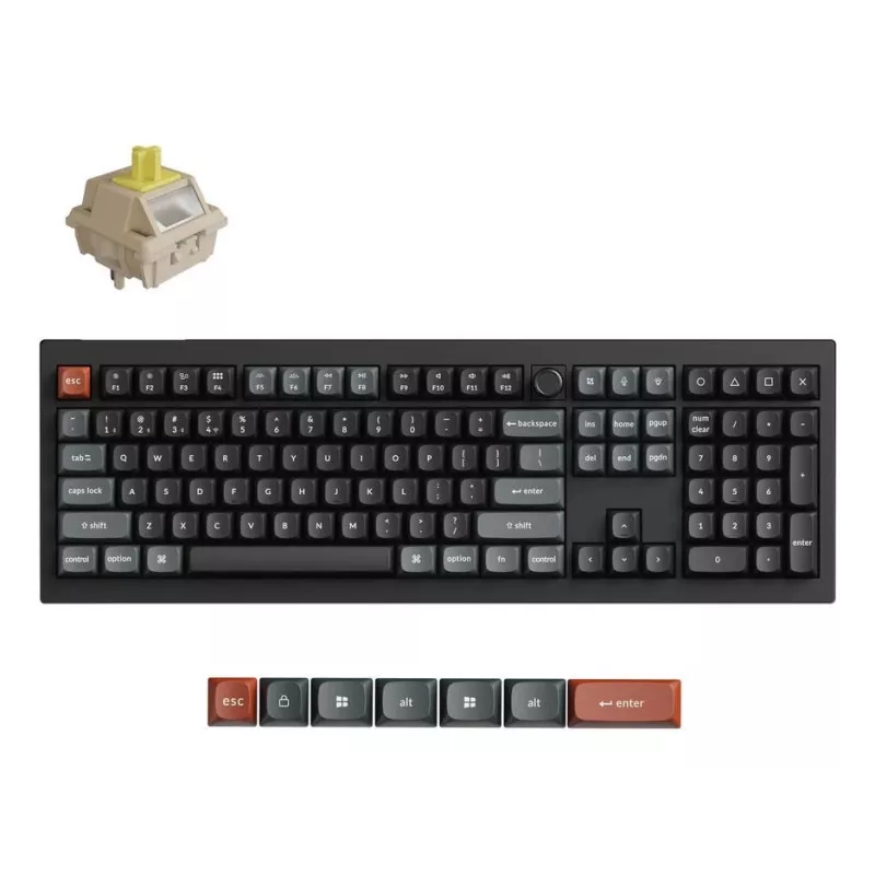 Teclado mecánico Keychron V6 Ultra 8K – Full-Size 100% QWERTY, Bluetooth, RGB, negro