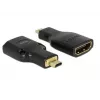 DeLOCK 65664 adaptador HDMI de alta velocidad con Ethernet, de HDMI Micro-D macho a HDMI-A hembra, 4K, negro