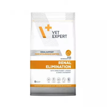 Pienso seco para perros VETEXPERT Veterinary Diet Renal Elimination — adulto, sabor conejo, 8 kg, proteína 15,8 %, grasa 19,5 %