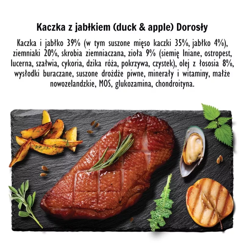 PAKA ZWIERZAKA pato con manzana M - Comida seca para perros - 9 kg