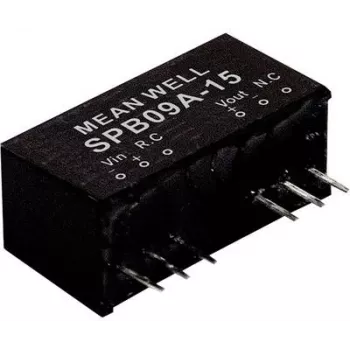 Fuente de alimentación/convertidor MEAN WELL SPB09A-05, salida 5 V, 9 W, conforme a RoHS, profundidad 24 mm, 5 g