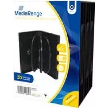MEDIARANGE BOX35-8 - caja jewel - 8 discos - negro - plástico - 120 mm - antipolvo - antirrayaduras