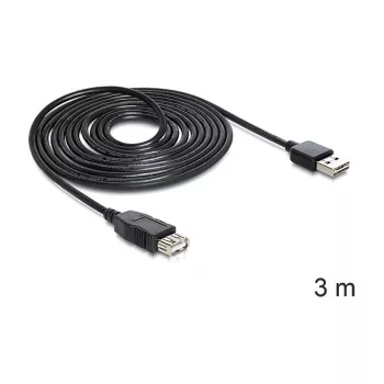 Cable USB DeLOCK EASY-USB 2.0-A 3 m negro