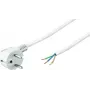 Wentronic Goobay cable de alimentación con contacto de protección en ángulo para montaje individual, 3 m, blanco - Tipo F (Tipo F, CEE 7/7) > extremos de cable sueltos (93312)