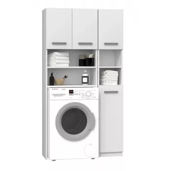 Armario de baño Top e shop ZESTAW MARPOL BIEL — de pie, estructura blanca, 10 estantes