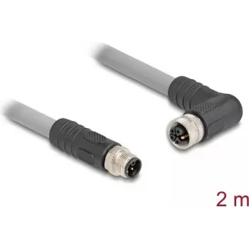Cable sensor/actuador DeLOCK 80543 2 m RST M12 gris