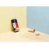 Funda para móvil Man and Wood para iPhone 12 mini — parte trasera de madera, marco negro