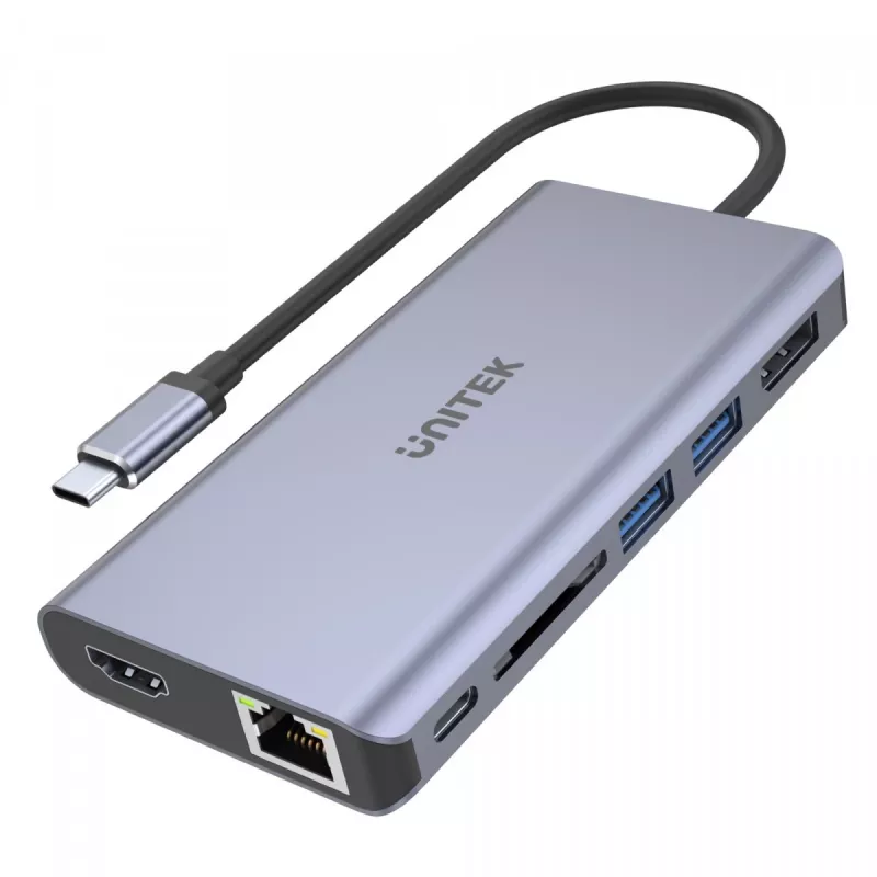 Hub UNITEK uHUB S7 USB 3.2 Gen 1 Type-C gris