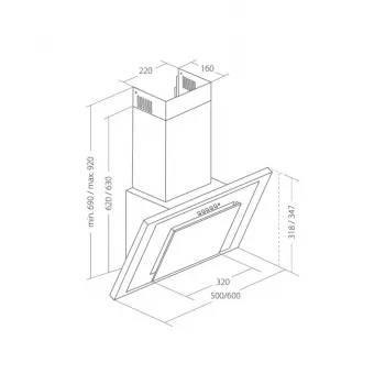Akpo WK-4 Black Eco 50 montaje en pared blanco