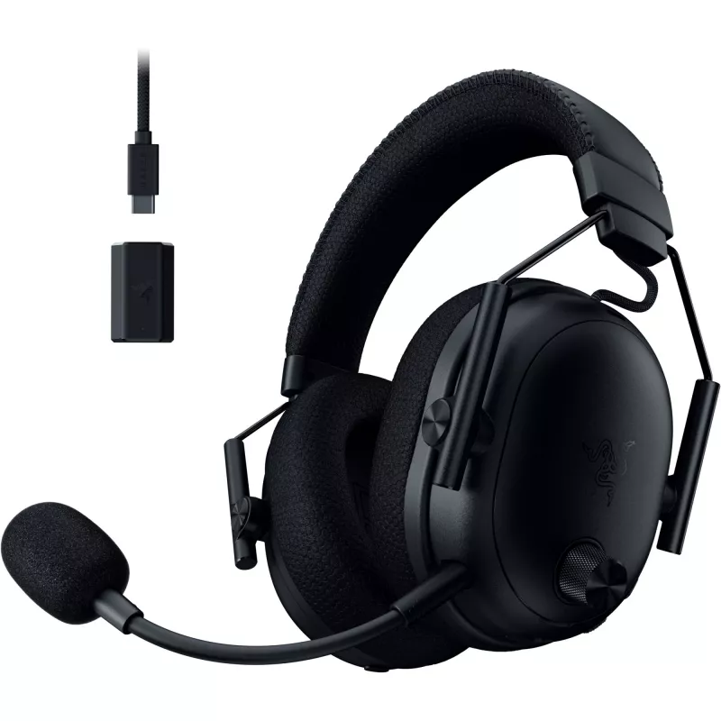 BlackShark V3 Pro, Auriculares gaming negros, ANC, dongle de 2,4 GHz, Bluetooth, USB, jack de 3,5 mm