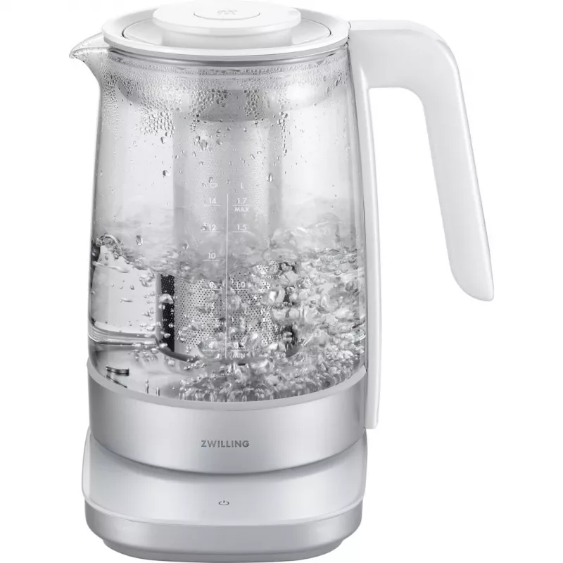 Hervidor eléctrico ZWILLING 1,7 l 1850 W, carcasa de cristal, blanco