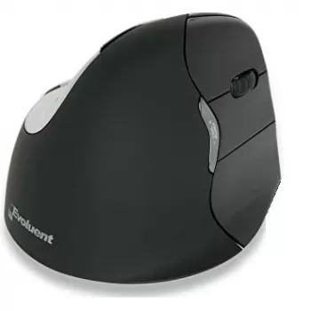 BakkerElkhuizen Evoluent 4 Bluetooth negro, diestro, diseño vertical, láser, Bluetooth, 2600 DPI, negro