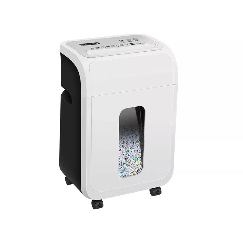Destructora de documentos de oficina TRACER TRANIS47633 blanca — corte cruzado 4x12 mm, capacidad 14 hojas, depósito 20 L