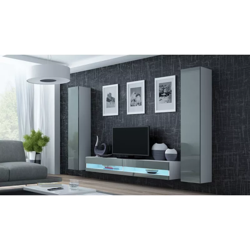 Soporte de TV Cama VIGO nuevo 30/180/40 blanco/gris brillante