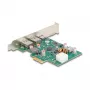 Tarjeta DeLOCK PCI Express x1 USB Type-C PD 30W 2x USB Type-A 5Gbps