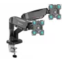 Soporte de mesa para monitor ONKRON G160-B para 2 pantallas, pinza/pasacables de mesa, hasta 32 inch (81,3 cm), 16 kg, VESA 75x75–100x100, negro