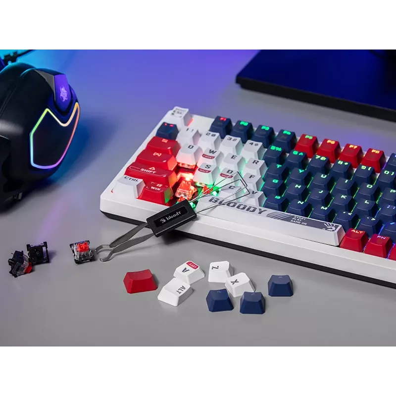 Teclado gaming mecánico A4Tech Bloody S98, USB, Sports Navy, interruptores BLMS Red Plus