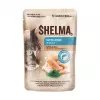 Comida húmeda para gatos SHELMA sobre 4×85 g — alimento completo para gatos adultos con salmón, bacalao, ternera y pollo
