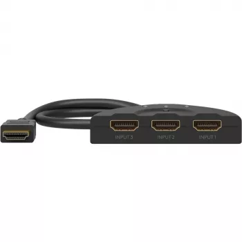 Goobay | Conmutador HDMI 3 a 1 (4K @ 30 Hz) | 58487 | negro | conector hembra HDMI | 3 conector hembra HDMI | 0,58 m