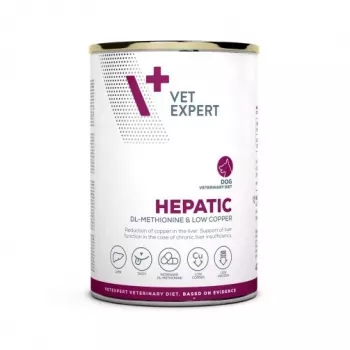 Comida húmeda para perros VETEXPERT Veterinary Diet Hepatic para perros, 400 g, soporte hepático, sabor a carne